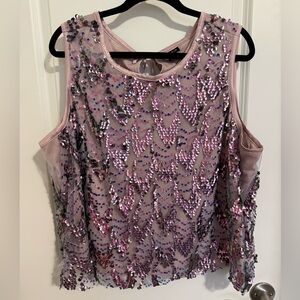 Pink and Purple Sequin Sleeveless Tank